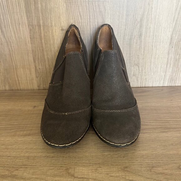 Sofft Womens Simola Boot Brown Suede Chelsea Bootie Shootie Heel SZ8 Comfort - Picture 2 of 11